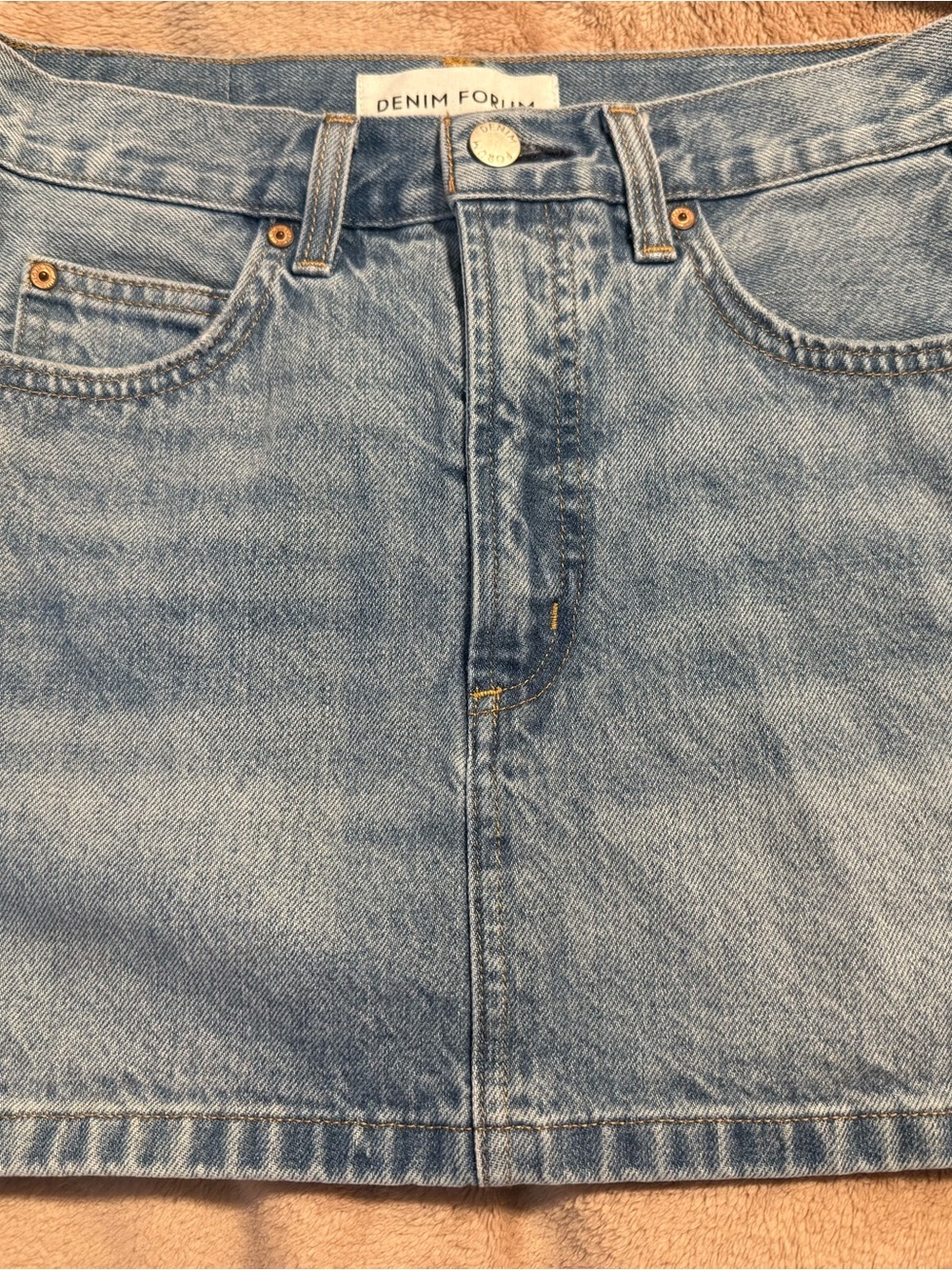 Denim Forum by Aritzia Light Blue Denim Mini Skirt